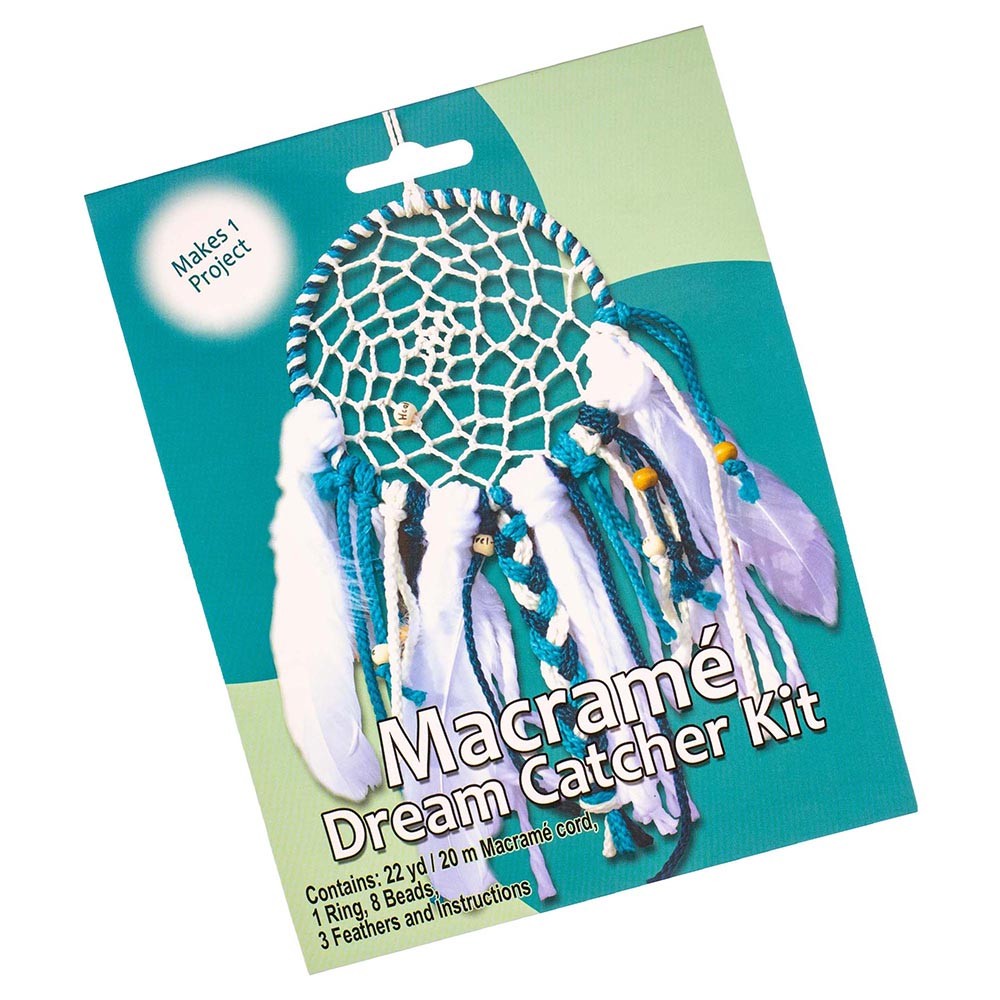 Craft County Macramé Dream Catcher Kit for Wall Hanging Decor with Feathers