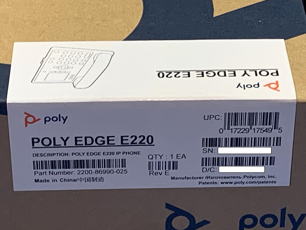 Poly Edge E220 Corded Desktop Phone 2201-86990-001