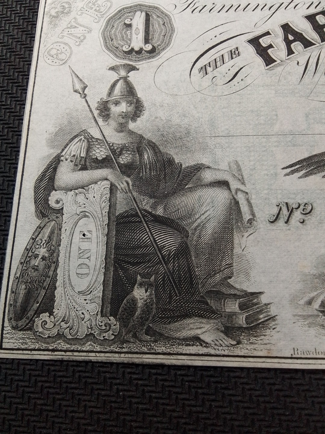 $1 Spread Eagle,Athene Left,From The Farmington Bank, New Hampshire "New"