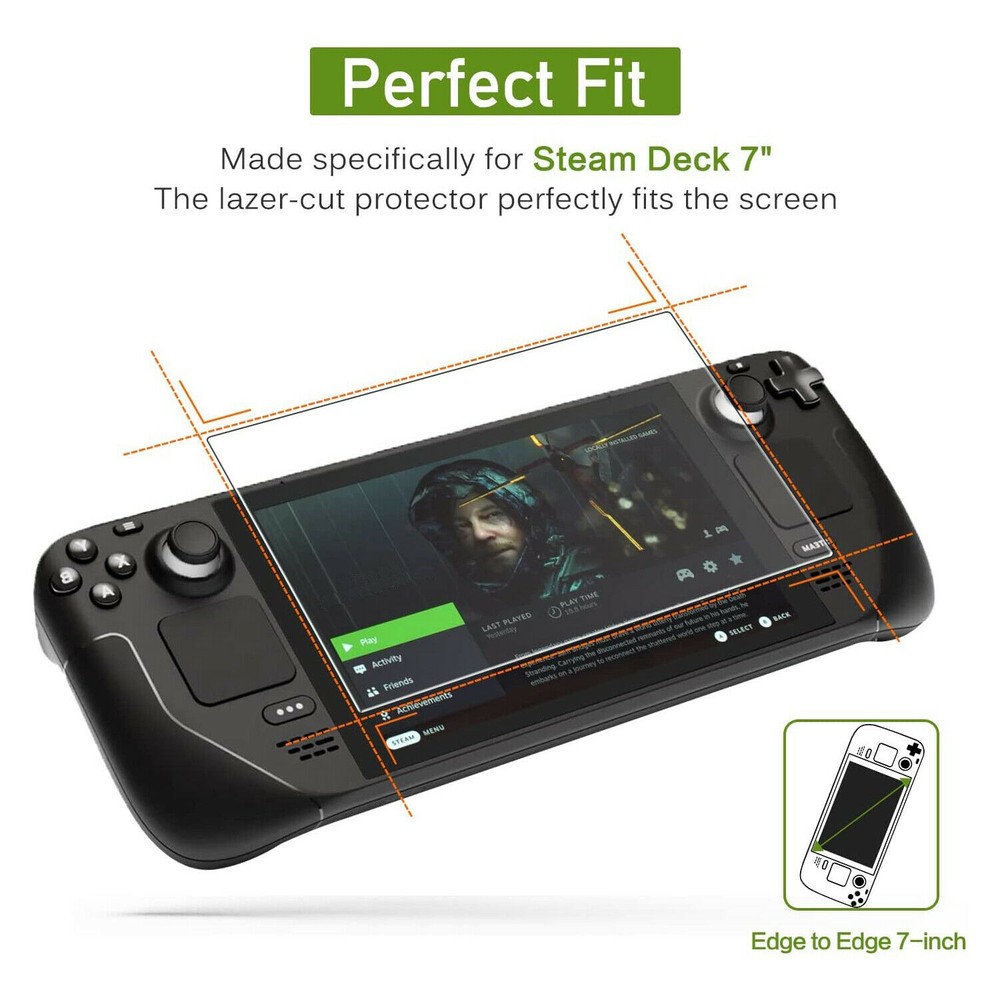 2Pcs 9H Anti-Scratch Tempered Glass Screen Protector for Steam Deck Game Console