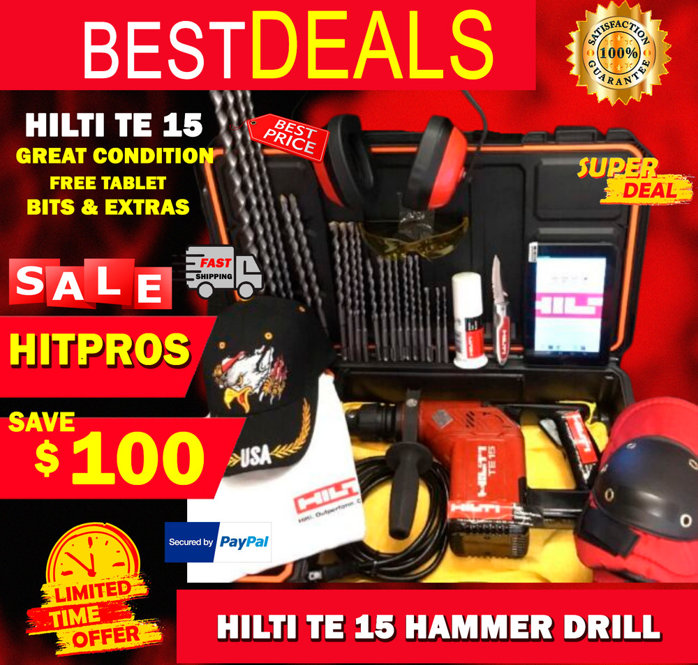 HILTI TE 15, GREAT CONDITION , FREE TABLET, BITS, EXTRAS, FAST SHIP