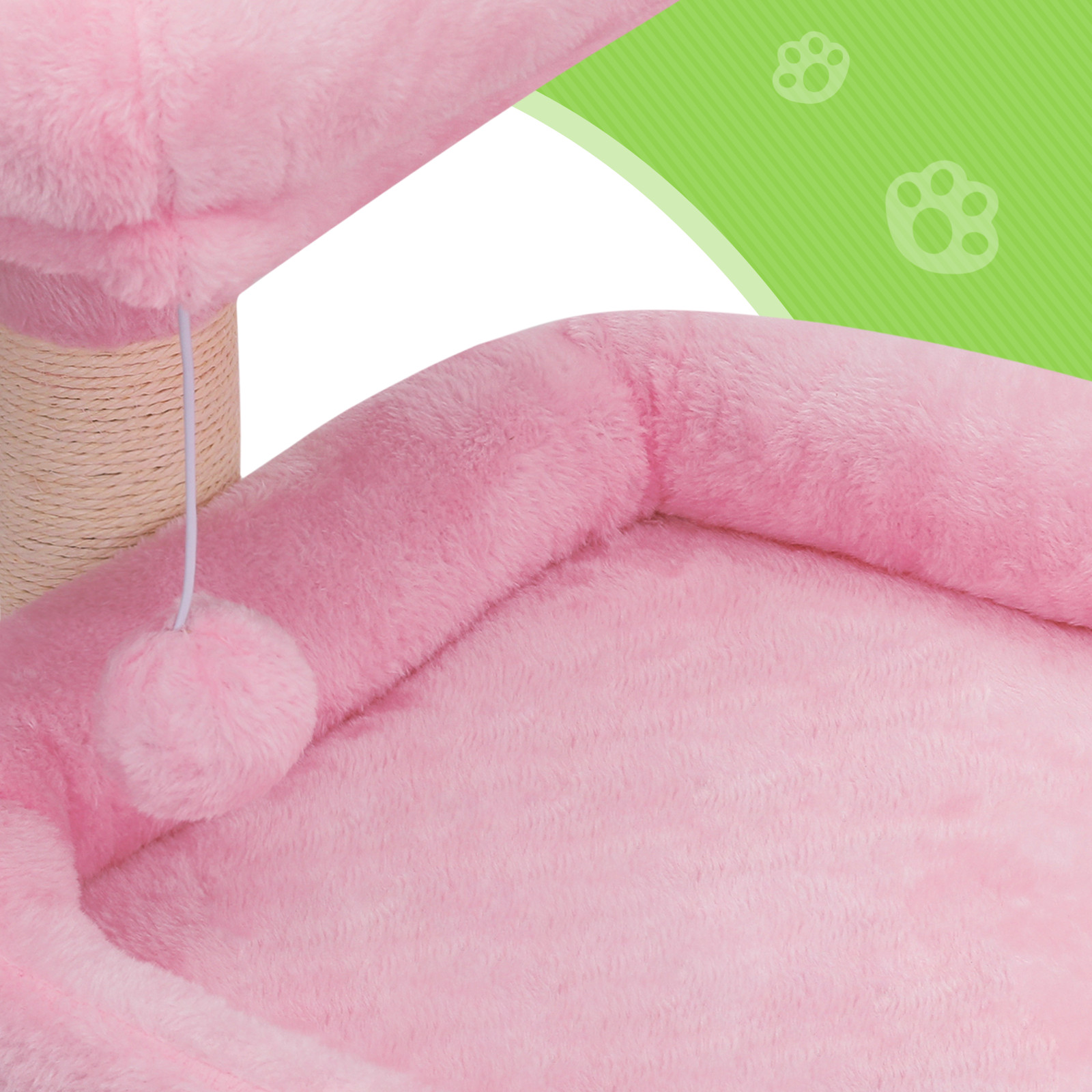 34'' Pink Cat Tree Cat Tower Scratching Board Multi-level Small Scratching Post