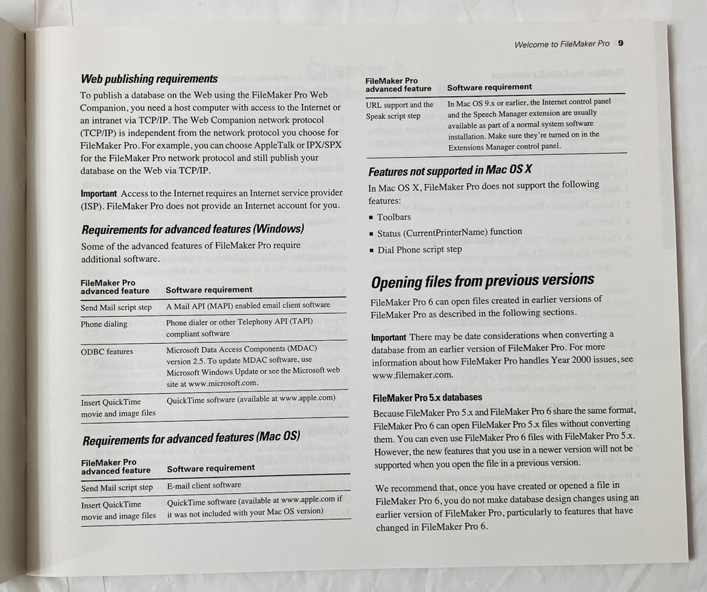 File Maker Pro 6 Getting Started Guide | Vintage User Manual Only | No Software