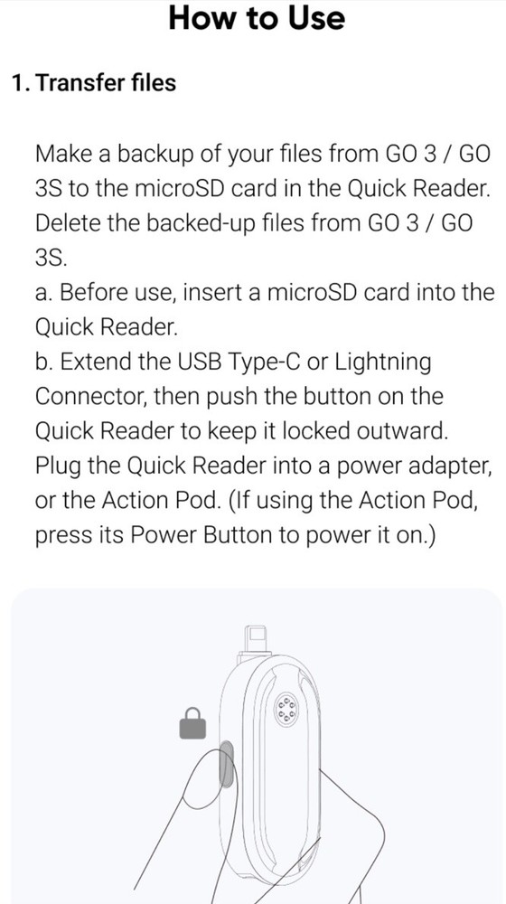 Original Insta360 GO 3/GO 3S Quick Reader - High-Speed Data Transfer Accessory