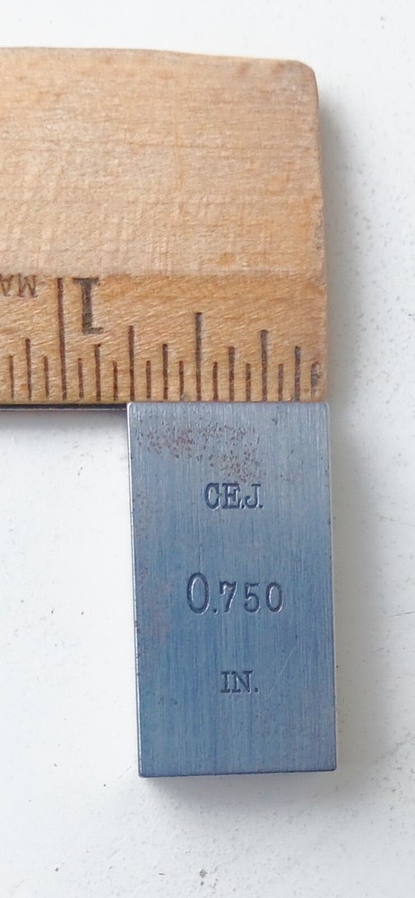 C E JOHANSON Sweden 0.750" Rectangular Gauge Metal Block CEJ