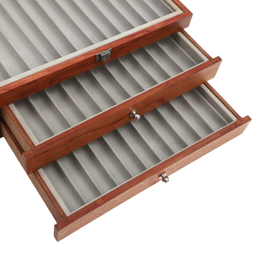 Log Color Pen Display Case 34 Slots Pen Display Case Holder Rectangular Retro US