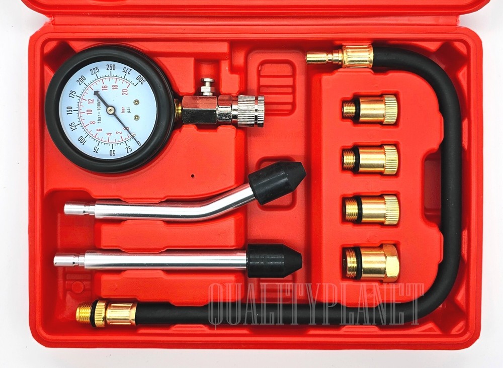 Engine Compression Tester & Engine Cylinder Pressure Gauge Tool Kit for Auto