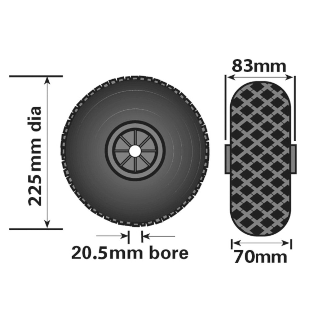 Pneumatic Jockey Wheel Replacement for Trailers TR018