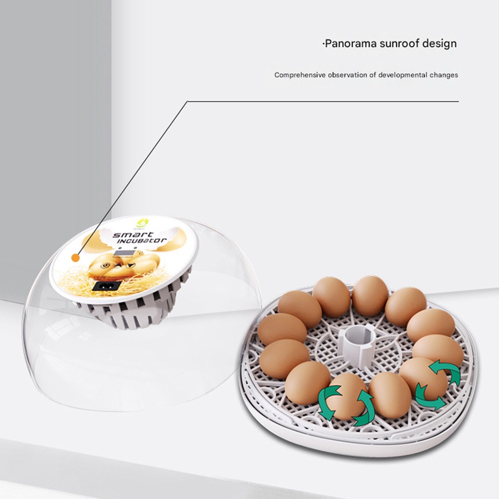 12 Egg Incubator for Hatching Eggs w/Automatic Egg Turning Built-in LED candler