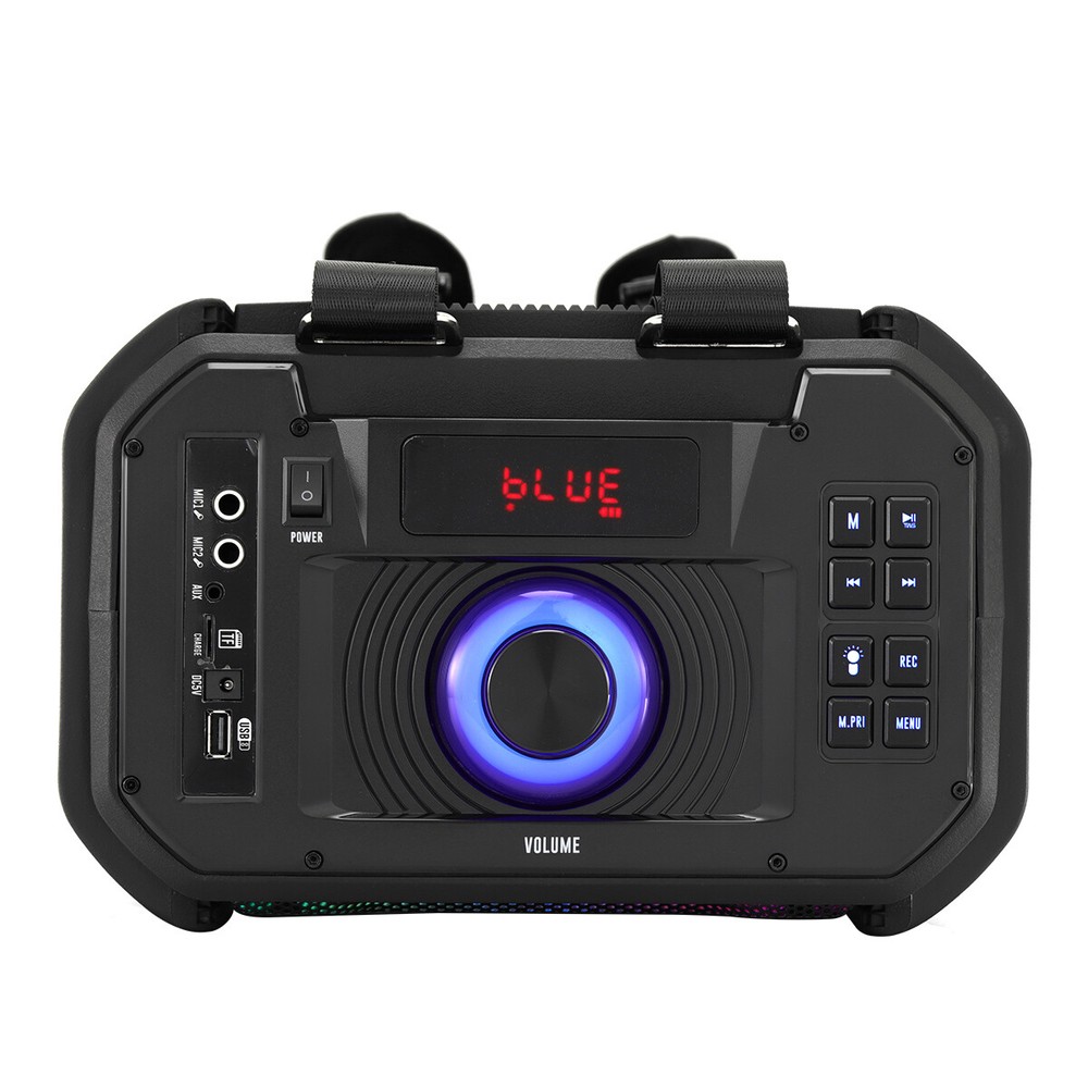 8'' Bluetooth Rechargeable Speaker With Led Party Lights + Wireless Microphone
