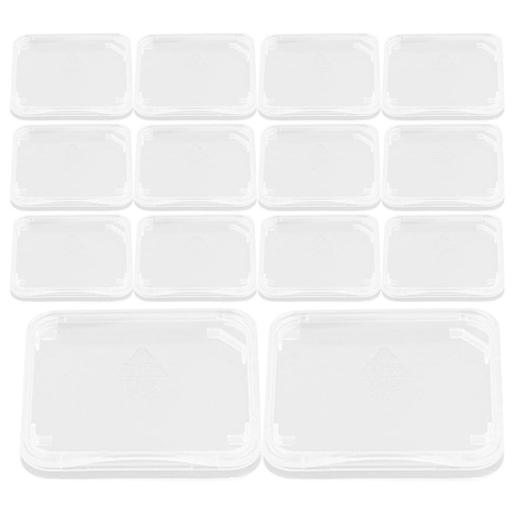 100 Pack Transparent Card Cases Storage Boxes Compact Plastic Memory Card Hol...