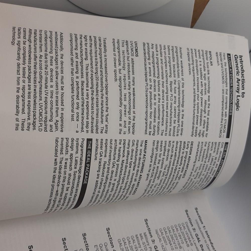 Lattice Semiconductor General Array Logic GAL Data Book 1991 & GAL Handbook 1986