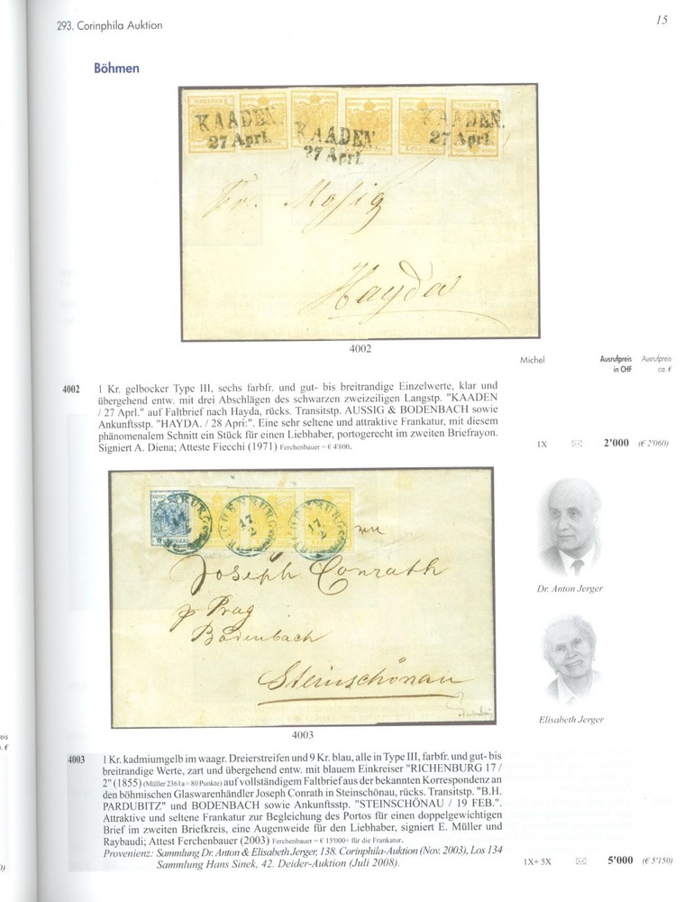 Austria & Lombardy-Venetia 1850-67 Specialized Auction Catalogs Corinphila