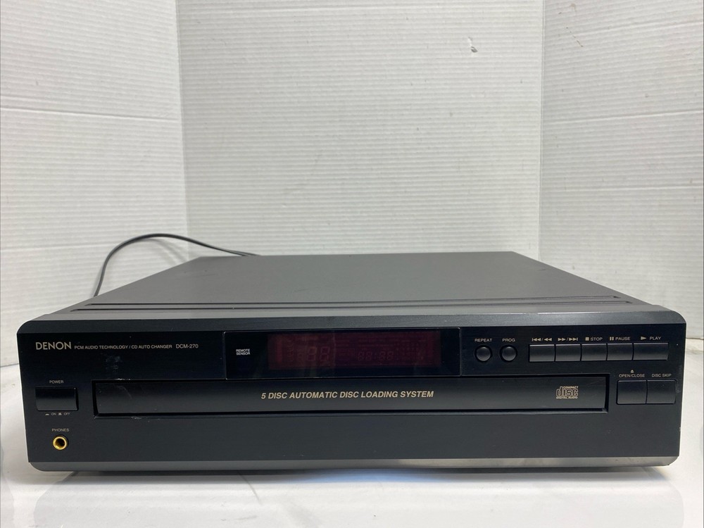 Denon DCM-270 (5 Disc) CD Changer W/ Antenna +Tested Working*