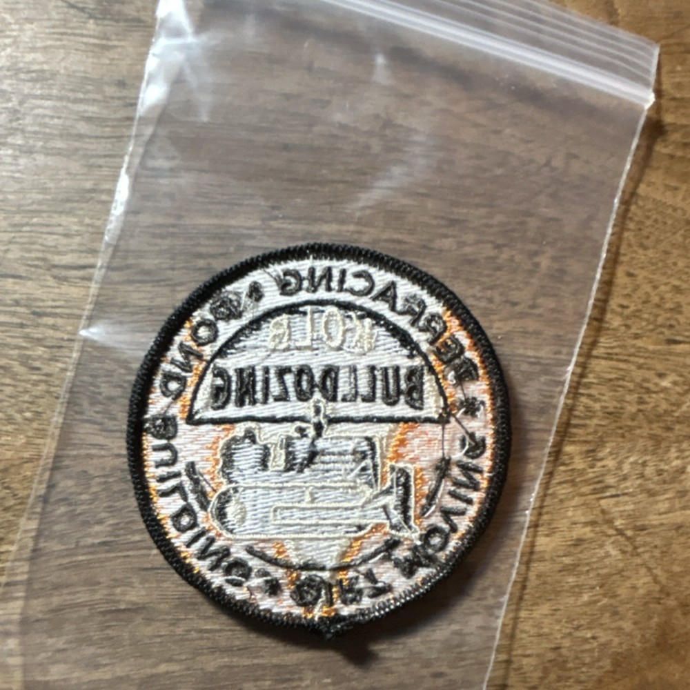 Kolb Bulldozing Embroidered Advertising Patch Black Orange Off White