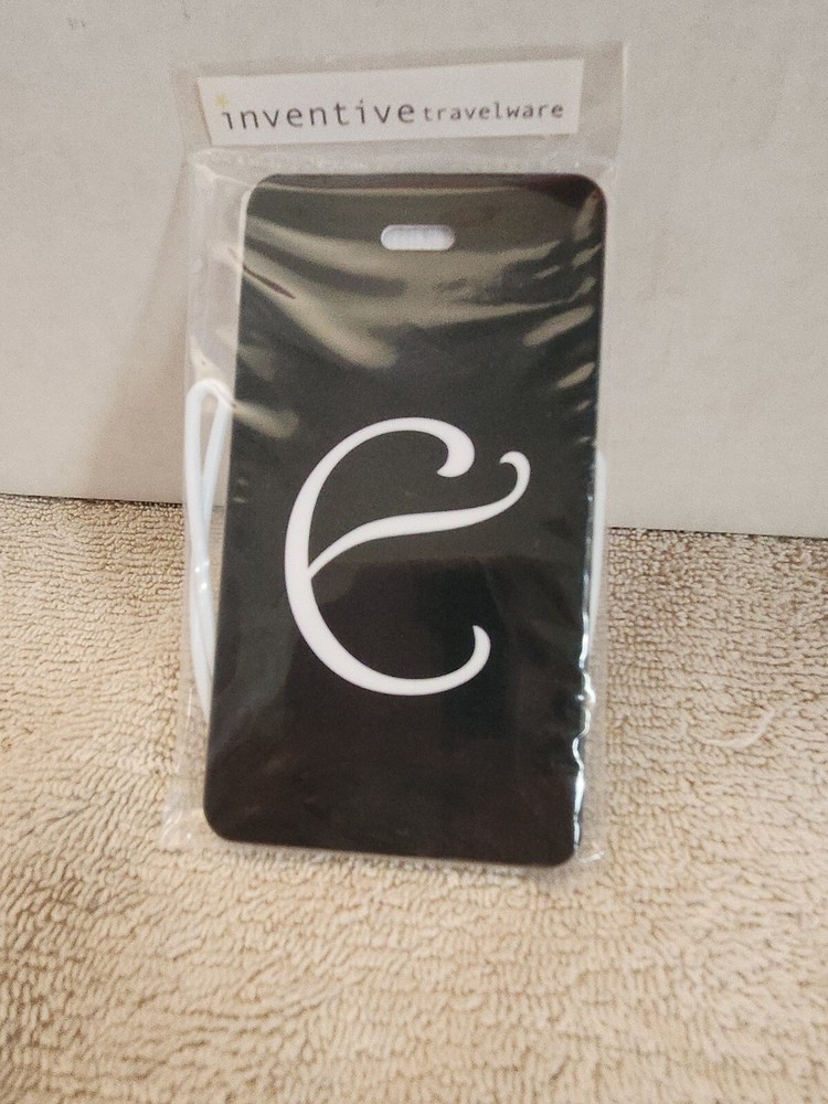 Inventive Travelware " E "  Black Luggage Tag