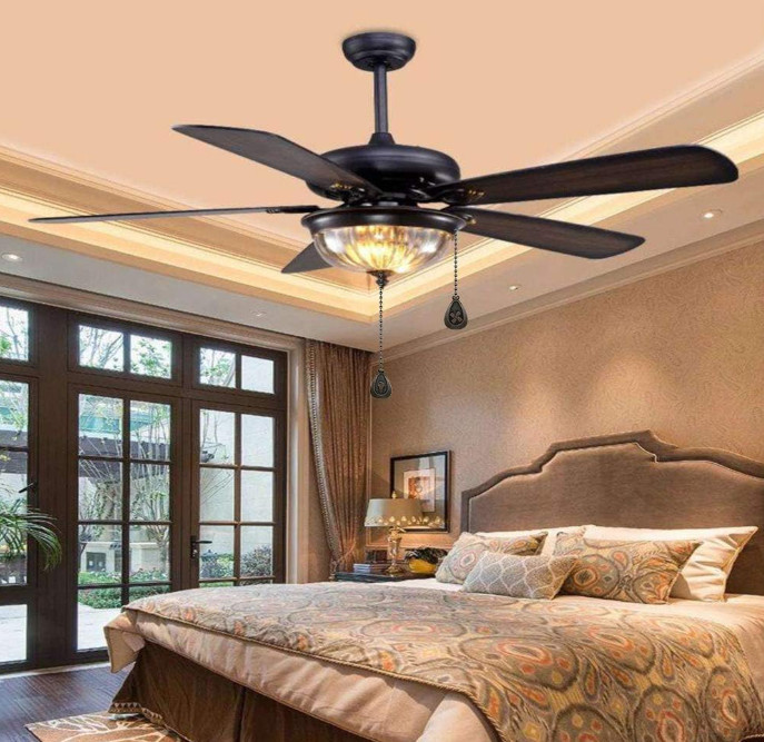 Bronze Ceiling Fan Pull Chain Set – 12" Beaded Extender with Connector (2-Pack)