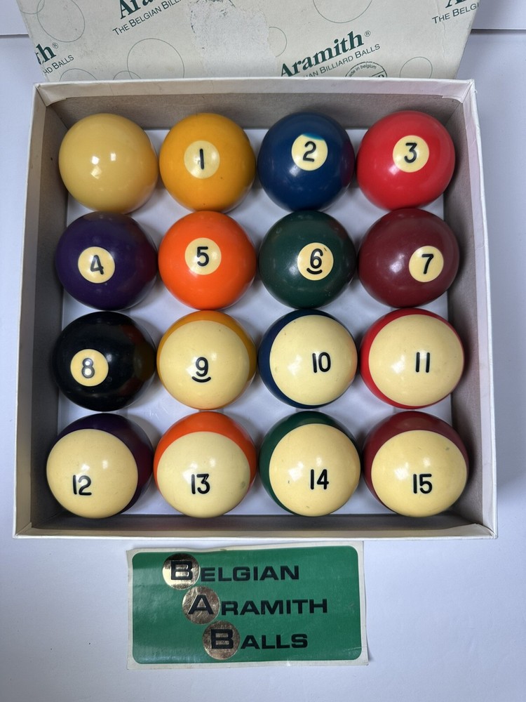 Pool Ball Set -Belgian Aramith Standard -vintage