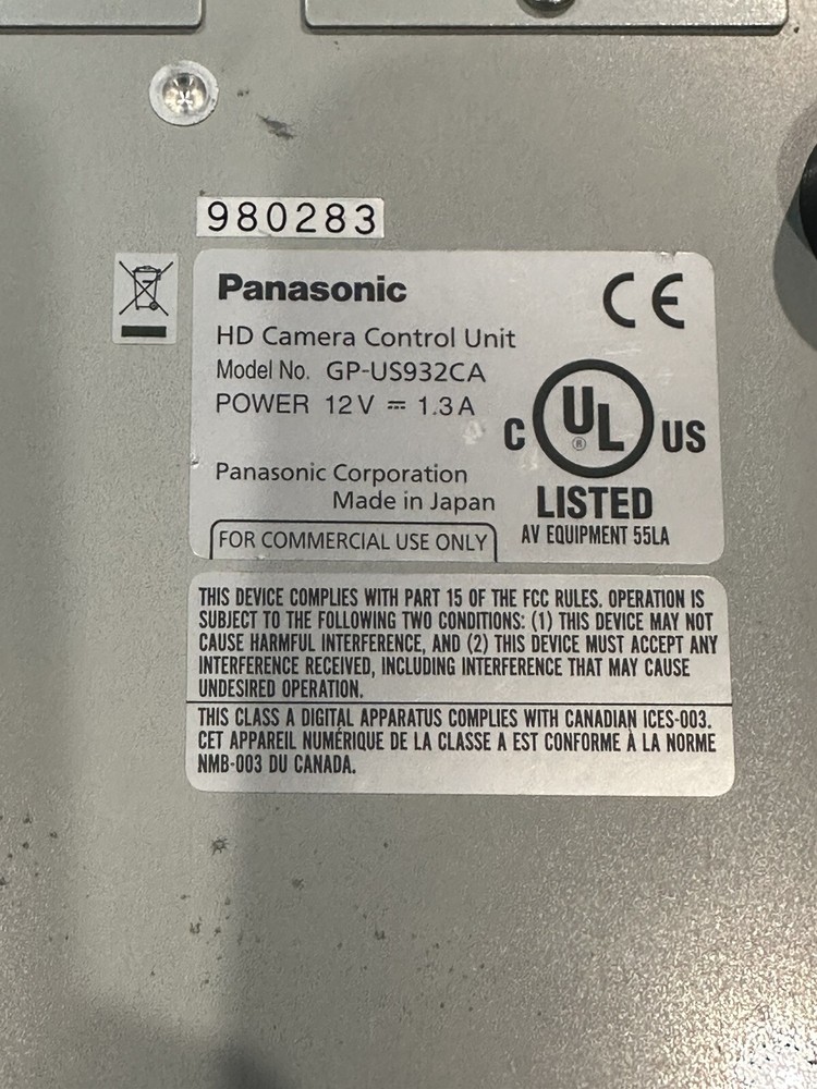 Panasonic GP-US932A 1080P HD Camera Control Unit & S-Video Cable