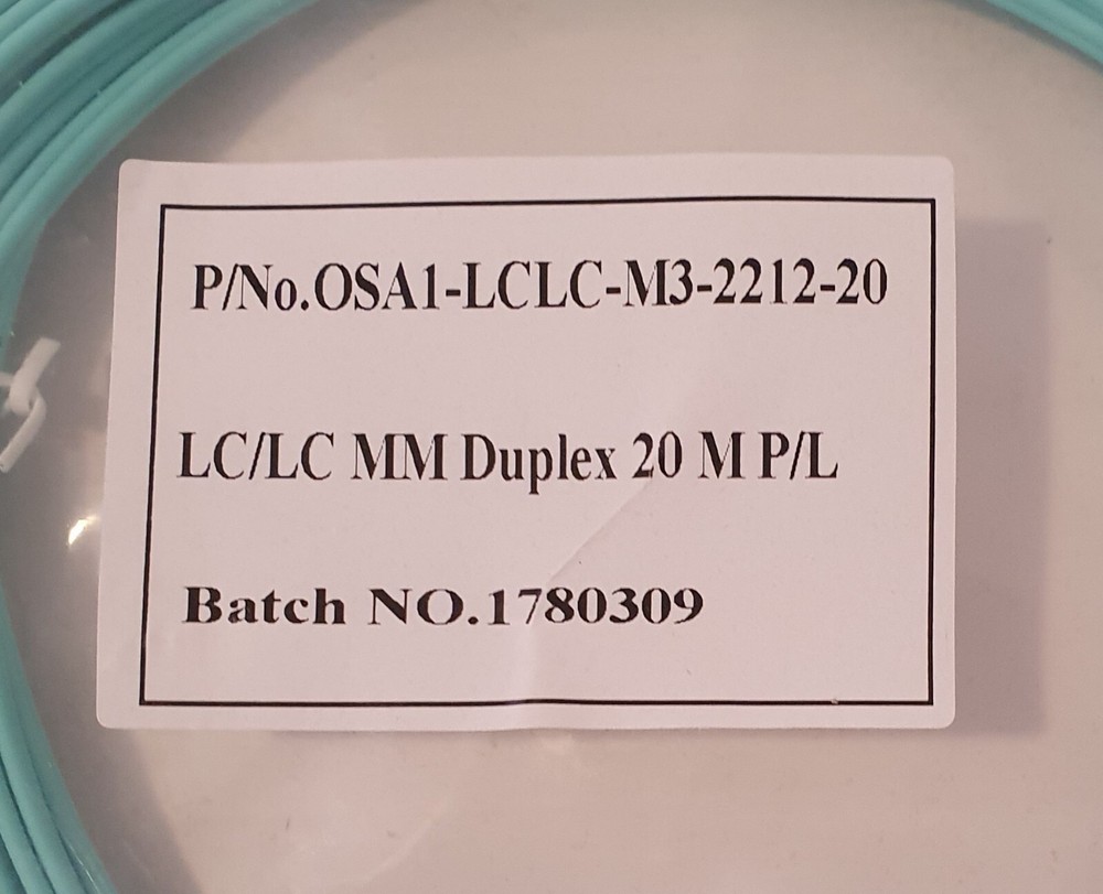 20m LC-LC OM3 Multimode Patch Fibre/Fiber New