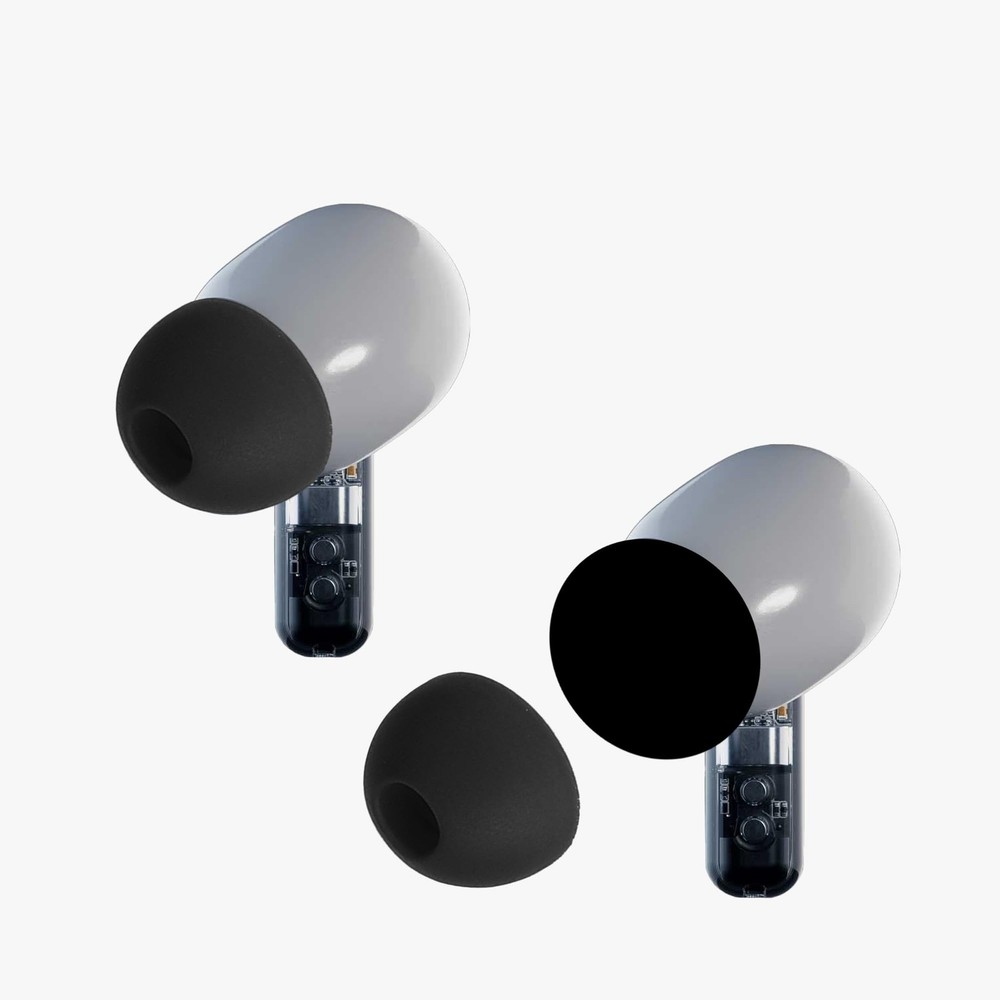 kwmobile 6X Replacement Ear Tips Compatible with Nothing (2) - Black