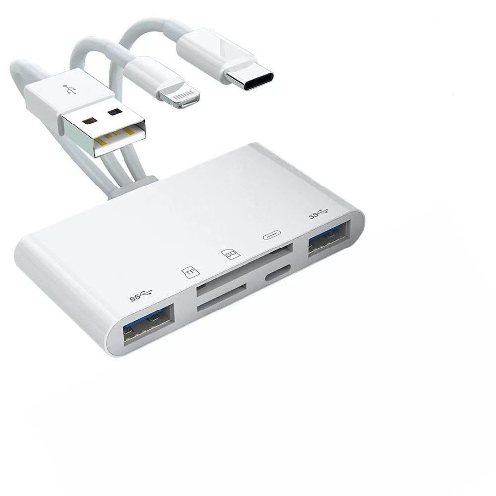 5 in 1 Memory Card Reader USB 3.0 OTG Adapter SD Card Reader For iPhone/iPad LOT