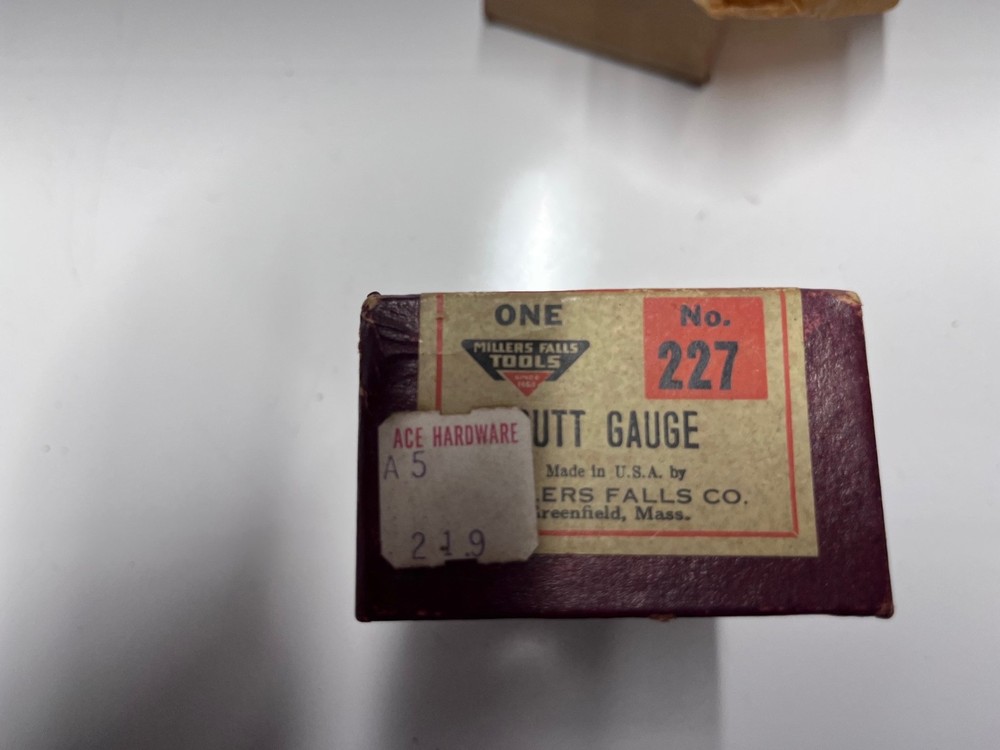 Miller Falls Butt Guage #227 New In Box