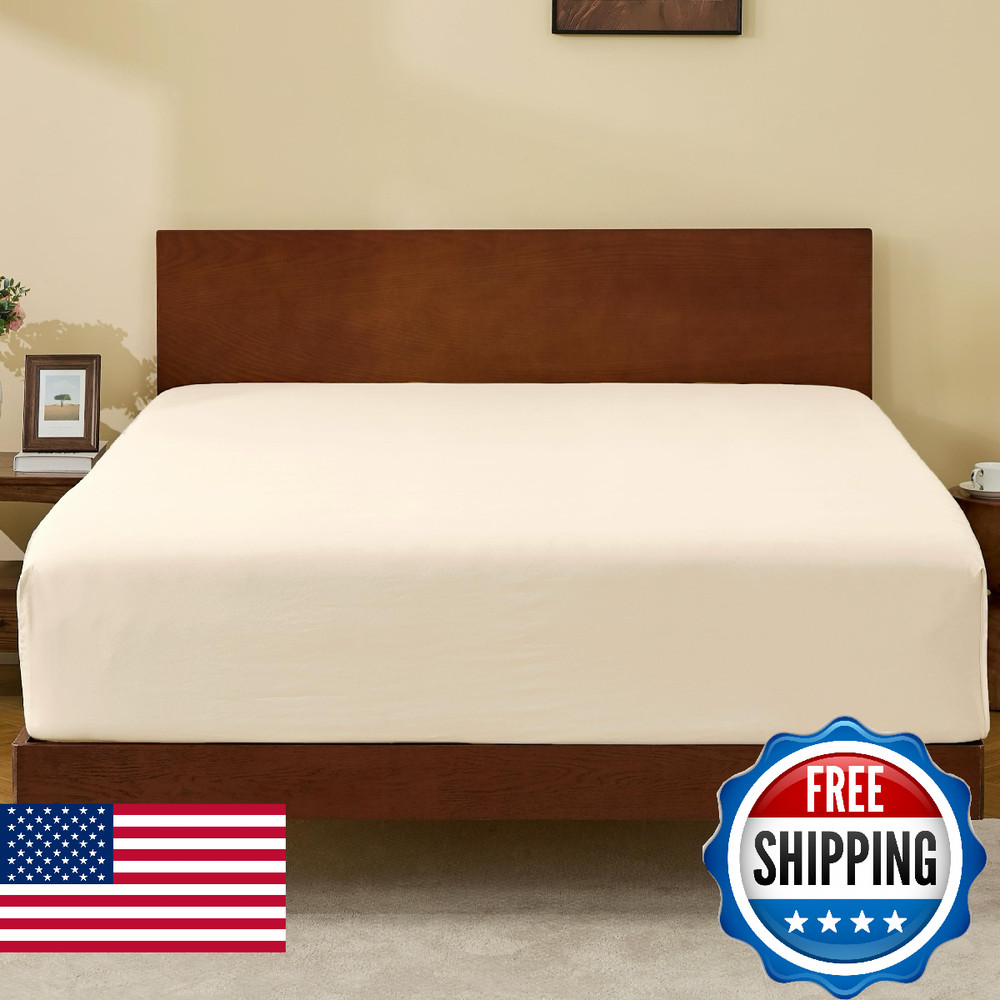 GOKOTTA Full Size Fitted Sheet Breathable Microfiber Deep Pocket Elastic Corner