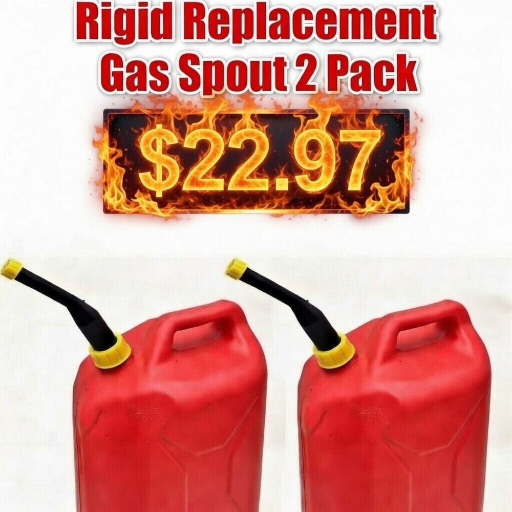 2 PACK! Universal Replacement Rigid Nozzle Spout for Gas Cans includes Vent
