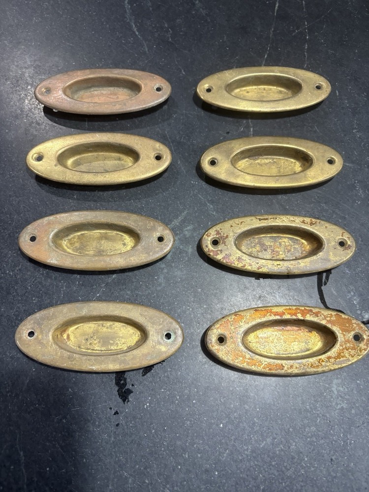 Six Brass Window Sash Pulls