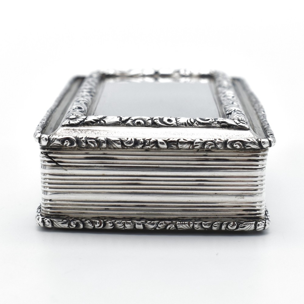 Antique Nathaniel Mills Solid Silver Snuff Box Table Snuff Trinket Box 1837