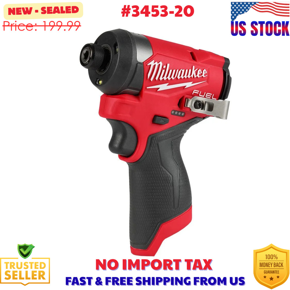 Milwaukee 3453-20 12V Fuel 1/4" Cordless Hex Impact Driver (Bare Tool)
