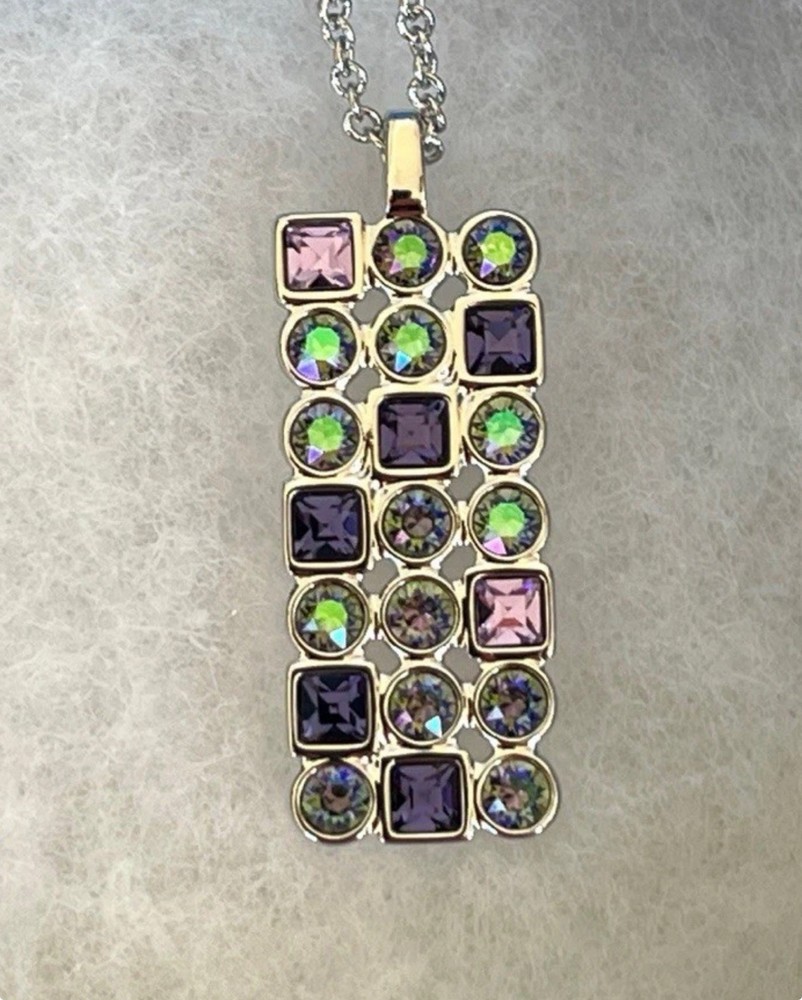 Touchstone Crystal Swarovski Morse Code Pendant NWT $79 Retail