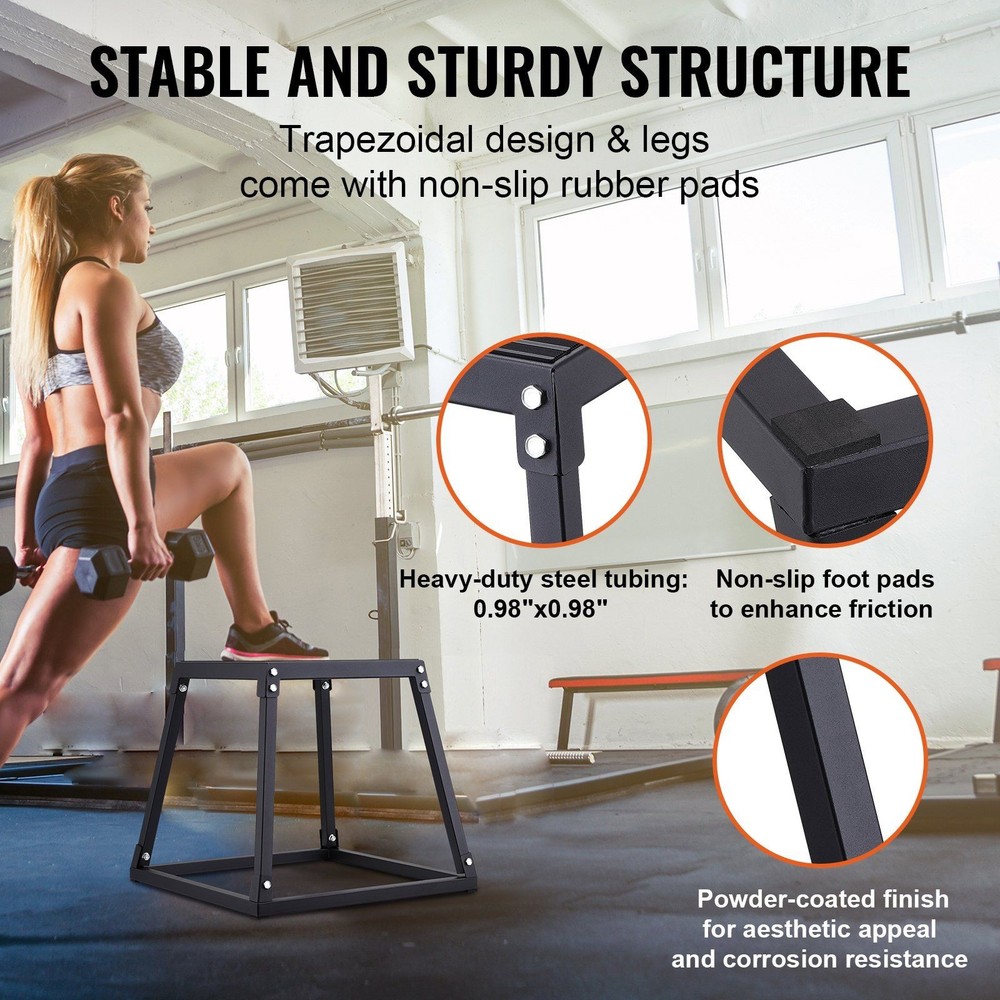 Versatile 12/18/24in Jump Platform Stackable Design Full-Body Workout Equipment