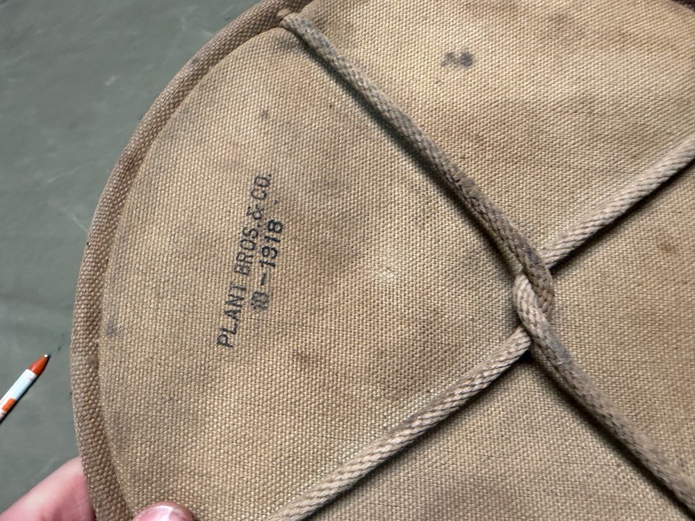 ORIGINAL WWI WWII US ARMY M1910 WATER COLLAPSIBLE FOLDING BUCKET-DATED 1918