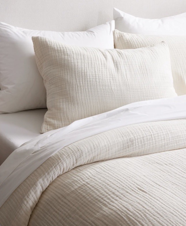 Quince King Cal Duvet Set 2 Shams Airy Gauze Undyed Organic Cotton