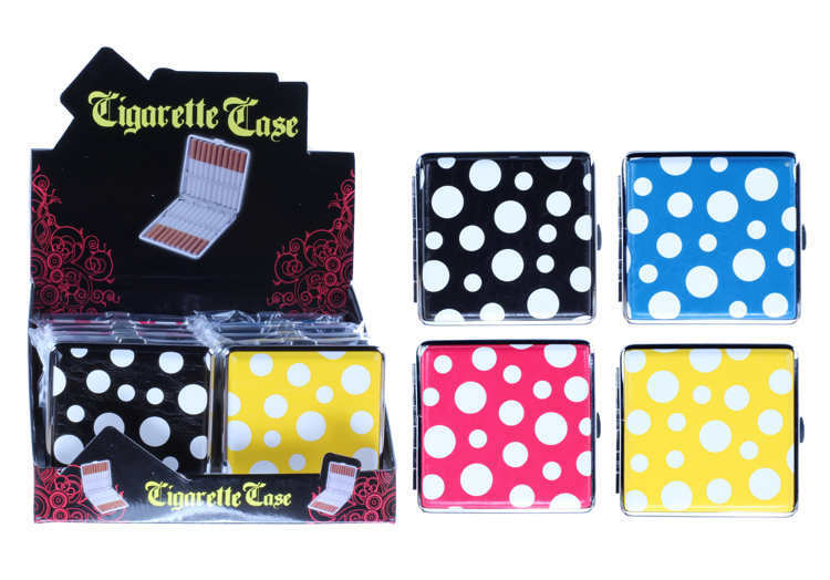 24 Pack King Size Square Leather Printed Cigarette Case Double Sided