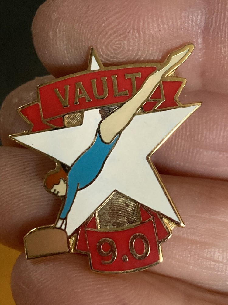 Vault 9.0 gymnastics Lapel Pin EUC K535