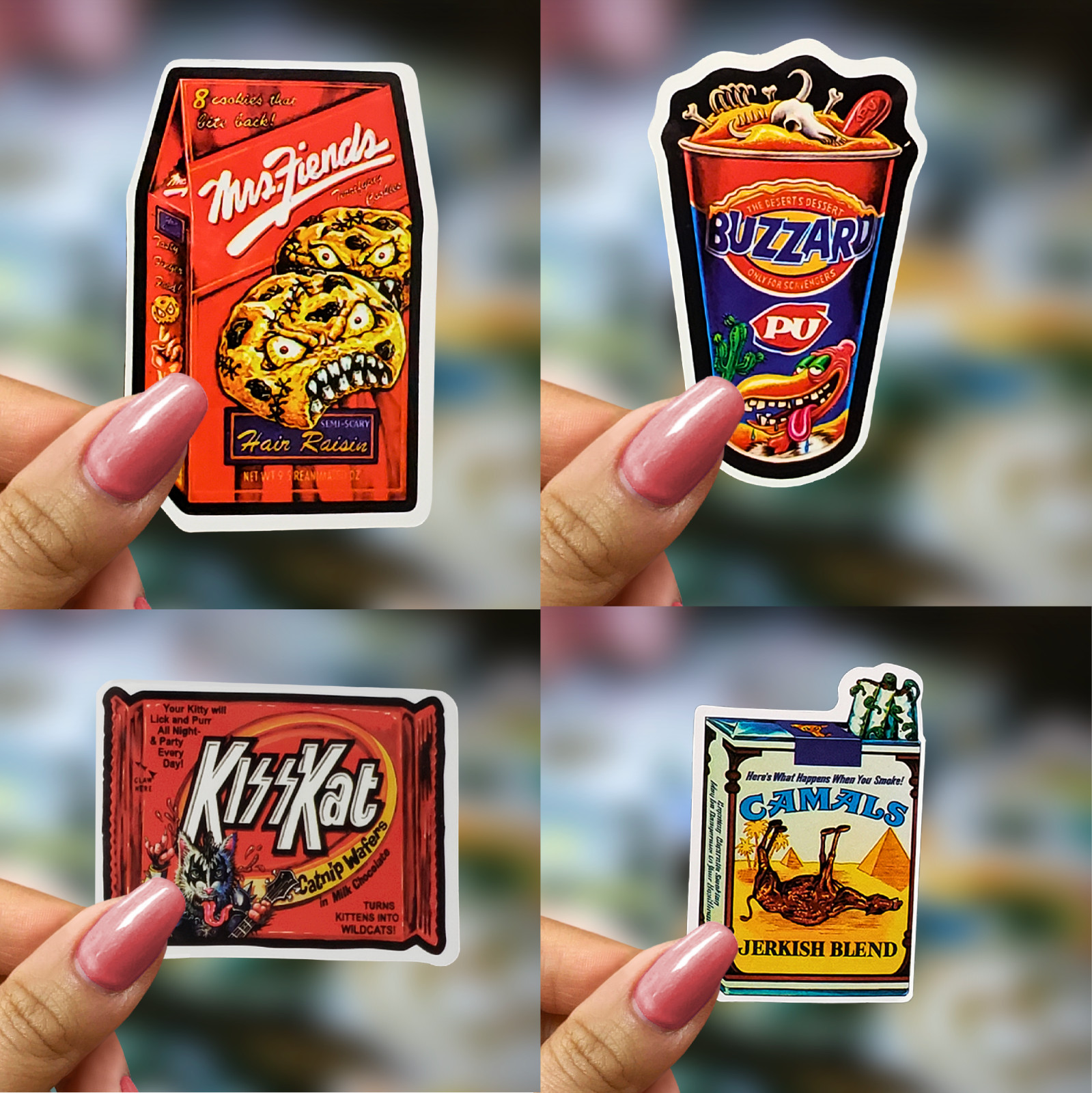 50pcs Waterproof Wacky Spoof Food Vinyl Stickers Pack for Water Bottles, Laptops