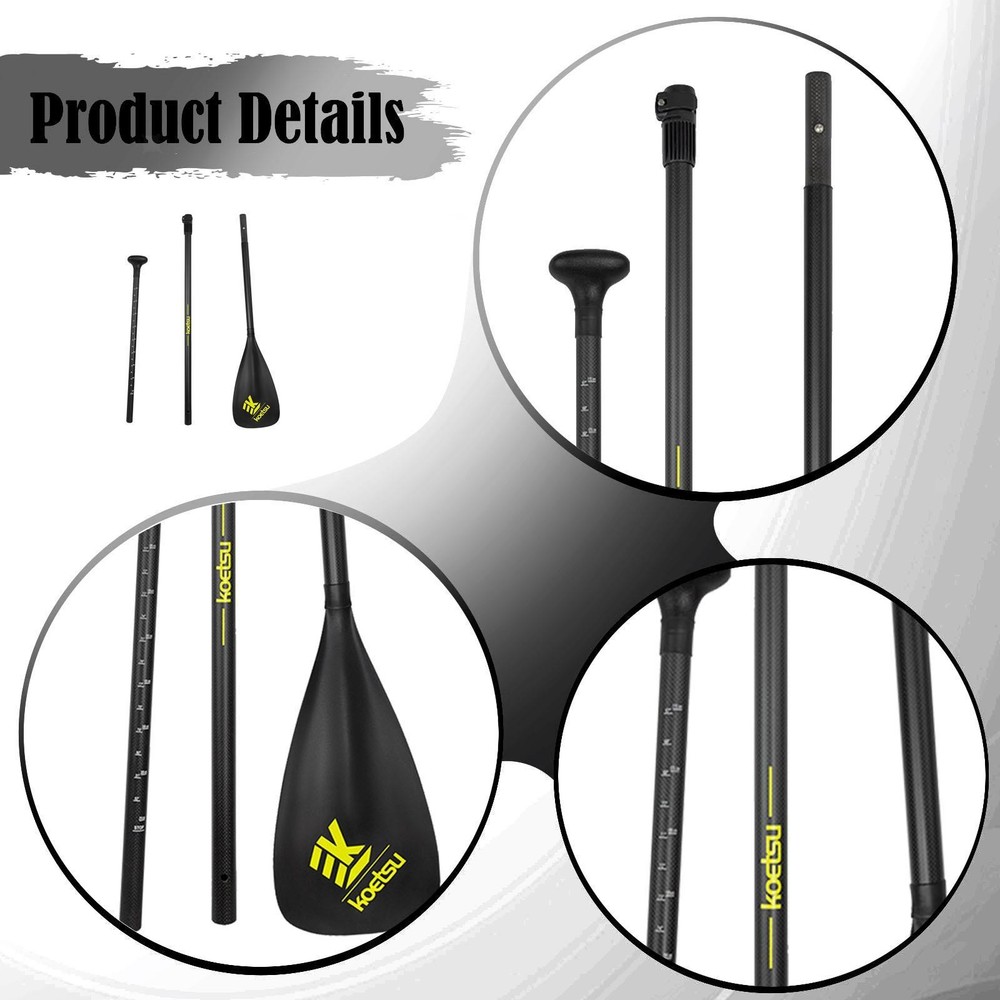 Paddleboard Paddle 3 Sections Boating Accessory Lightweight Kayak Paddle for