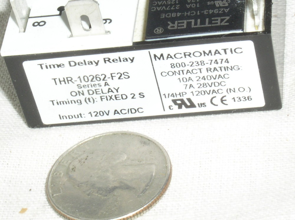 MACROMATIC THR-10262-F2S FIXED 2 SECOND TIME DELAY ISOLATED RELAY TIMER 10A 240V