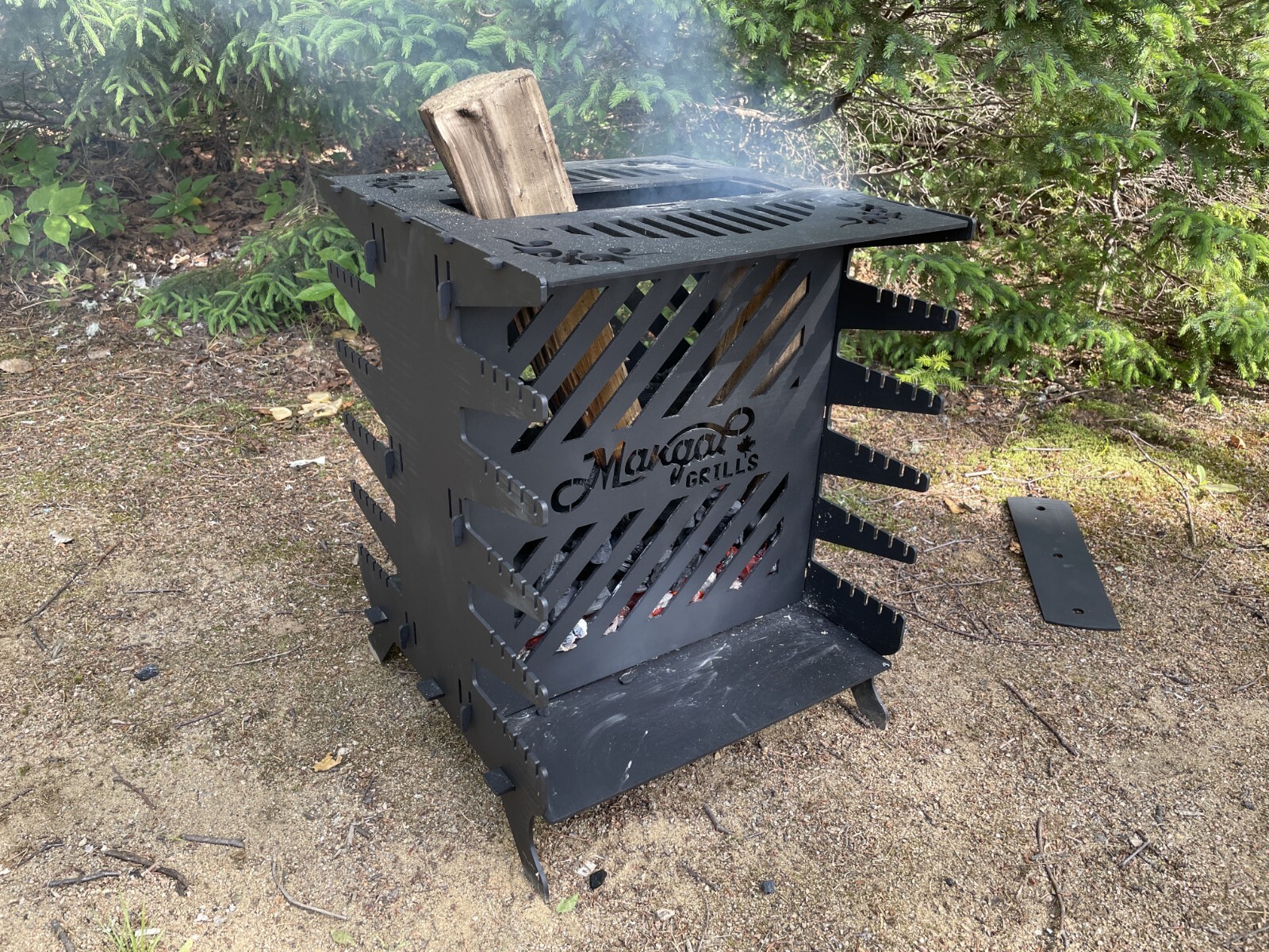 Vertical Charcoal Grill Kebab BBQ Portable Mangal 10 FREE Skewers Heavy Duty 4mm