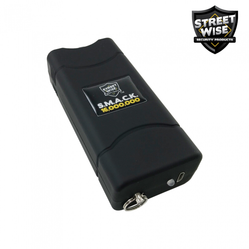 Streetwise Mini SMACK 16,000,000 Volt STUN GUN Flashlight w/ Holster - BLACK