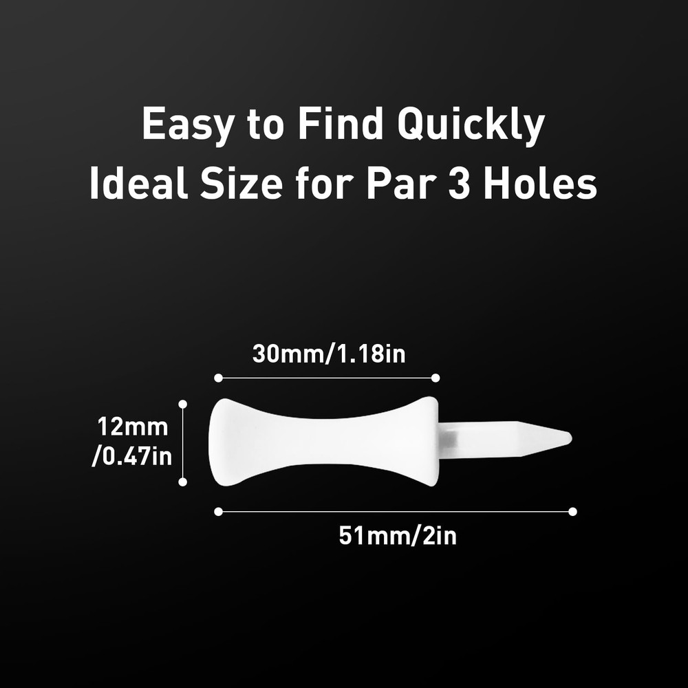 Step Down Plastic Golf Tees 50 Pack Unbreakable Reusable Height Control