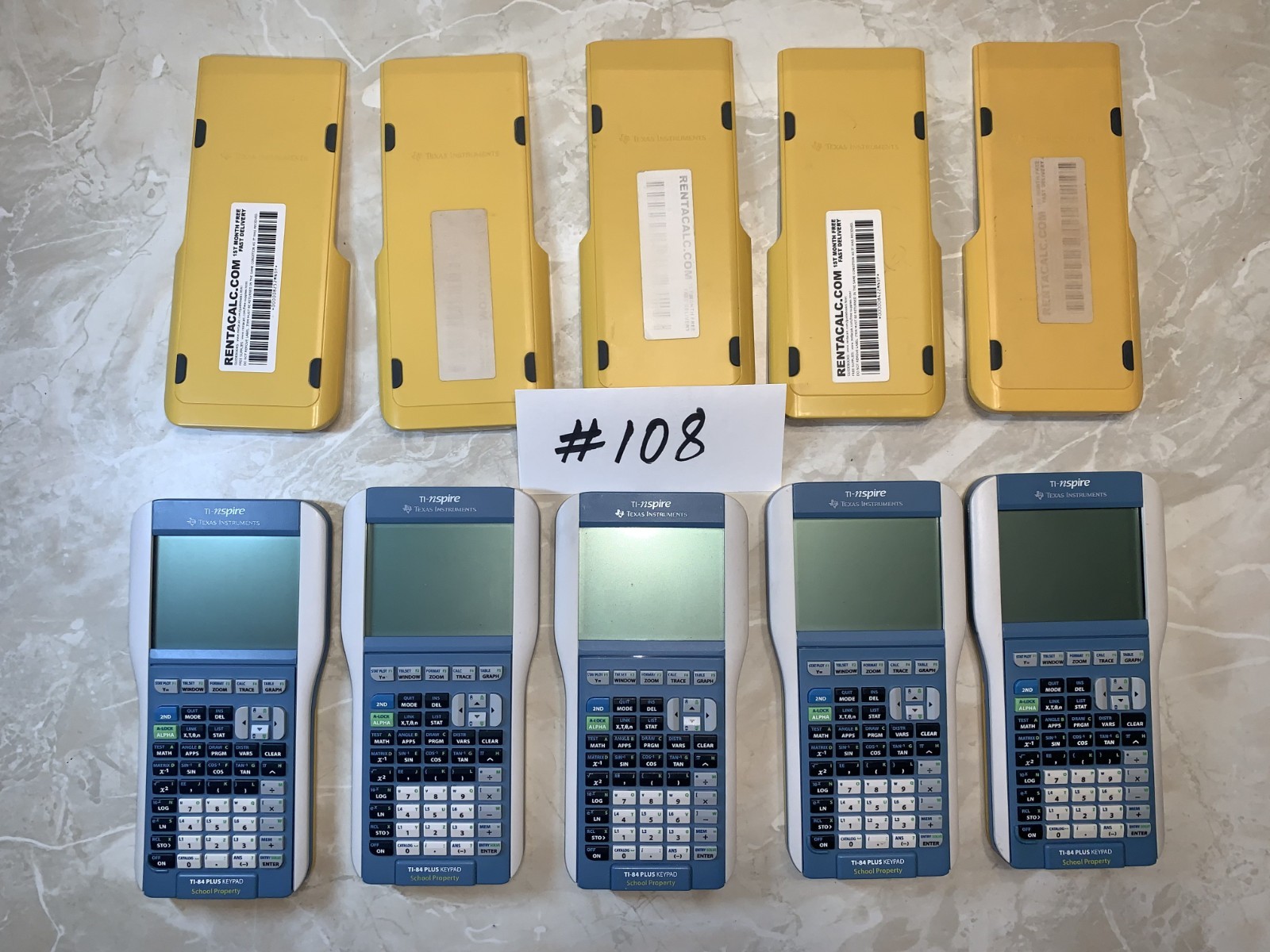 Bulk Lot of 5 TI-84 Plus NSPIRE Graphing Calculators Tested Wholesale Set #108