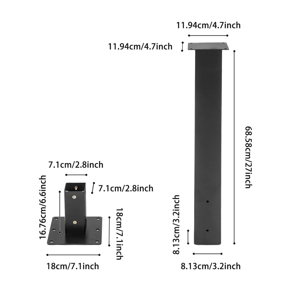 Mailbox Post with Post Base, Mailbox Mounting Post, Mailbox Post for Outside