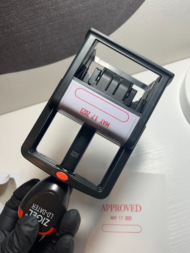 7pk Zigel LD-Dater "APPROVED" Customizable Date, Self Inking Stamper, Red Ink