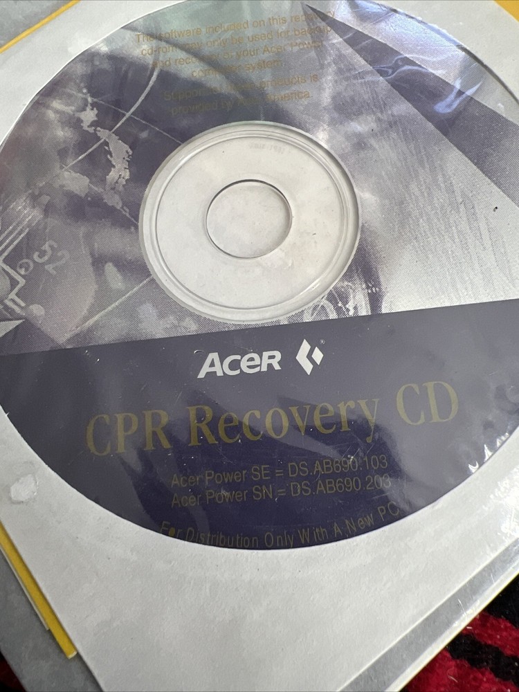 Acer CPR Recovery CD Sealed