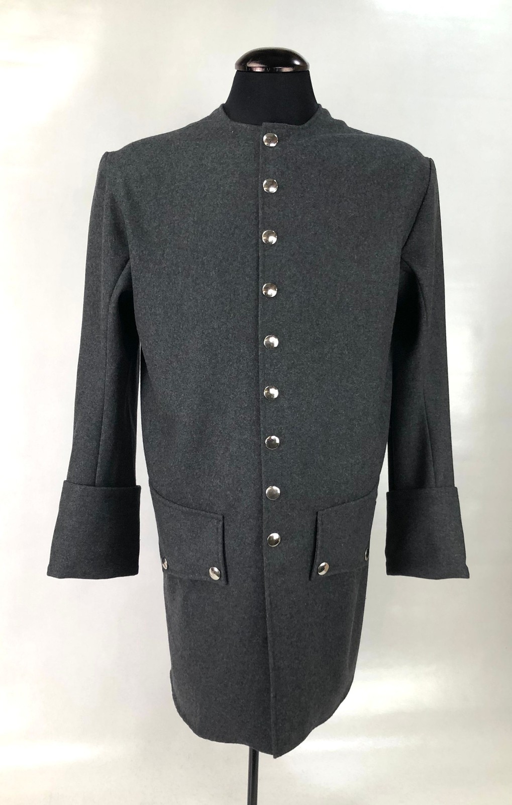 Gray Wool Sleeved Waistcoat - Colonial Era Size 42