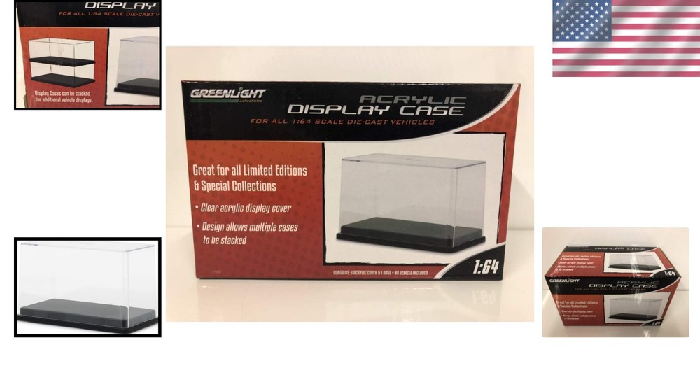 Crystal Clear Acrylic Display Case for 1/64 Scale Cars - Rectangular Design
